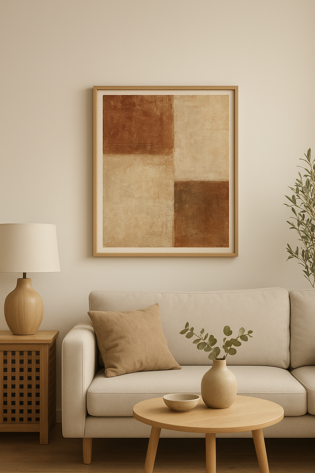 Cadre mural rustique & abstrait – Texture minimaliste Maison Dali